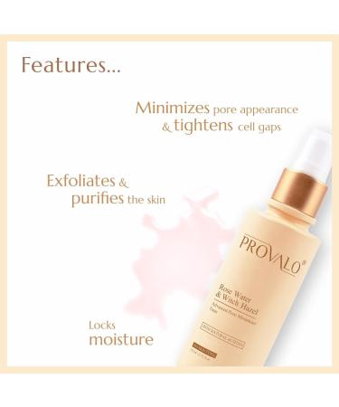 Rose Water & Witch Hazel Alcohol-Free Face Toner | Hydrating & Pore Tightening | 110ml for Glowing Skin | Men & Women | Suitable for All Skin Types - Buy Online on GoSupps.com