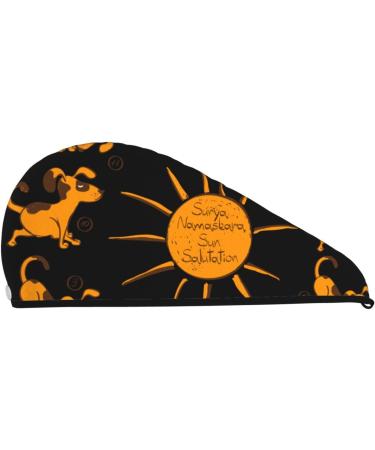 Super Absorbent Dog Yoga Microfiber Towel Wrap - Quick Dry Hair Cap for Women with Long Curly & Thick Hair - Buy Online on GoSupps.com