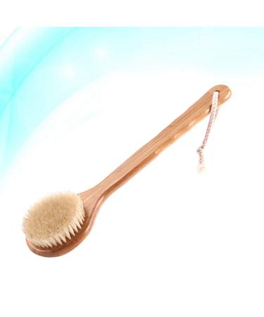 Lurrose Bamboo Bath Body Brush with Long Handle and Natural Boar Bristles - Buy Online on GoSupps.com