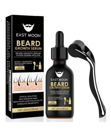 60ml Huile barbe homme Huile Pousse Barbe avec Rouleau Barbe Kit de soins de barbe pour hommes Soin Barbe Homme pour le soin quotidien de la barbe de enti re Cadeau Homme