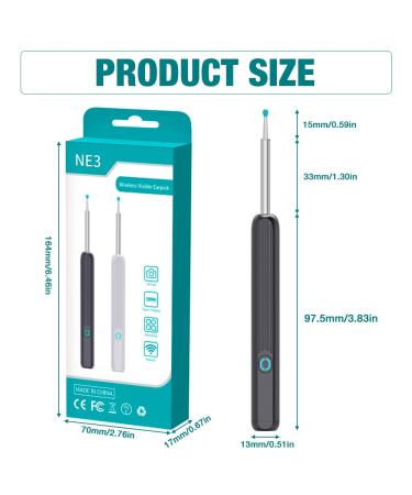 Cliunt Ear Wax Removal Otoscope - 1920p Waterproof Ear Cleaner with Camera & 6 LED for iPhone iPad & Android - Buy Online on GoSupps.com