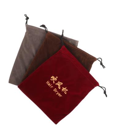 NOLITOY 3 Pcs Hair Dryer Storage Bag Travel Hair Dryer Hair Tools Travel Bag Hair Dryer Bag Velvet Bag Cloth