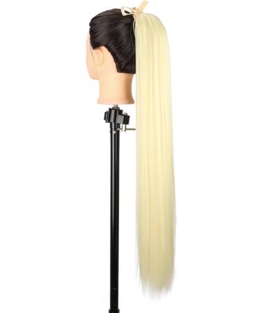 XXAD553TY Ponytail Clip in Hair Extension 85cm Synthetic Long Straight Ponytail Drawstring Black Blonde Hairpiece for Women(613) - Buy Online on GoSupps.com