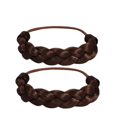 Mia Beauty Braided Tonytail Ponytail Wrap  Braided Synthetic Wig Hair Tie Ponytail Holder Hair Accessory for Women  Teens  Girls  Dance - Medium Brown 2pcs medium brown 2 Count (Pack of 1)