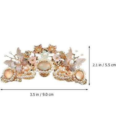 Minkissy Pearl Hair Clip Wedding Hair Clips Retro Crystal Hair Clip Chinese Traditional Style Headdress Ancient Flower Butterflies Hairpin Prop for Women Girls Pearl Hair Clip Wedding Hair Clips - Buy Online on GoSupps.com