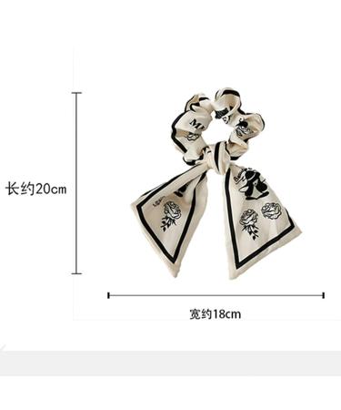 Women's Vintage Bow Hair Scrunchie - White Hair Tie Rope for Classic Style - Buy Online on GoSupps.com
