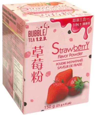 Bubble tea 123 Strawberry Flavor Instant Tapioca Boba Powder 200g (25gx8pk) Made in Taiwan Taiwanese Bubble Tea Boba Tapioca Pearl Powder Mix - Buy Online on GoSupps.com