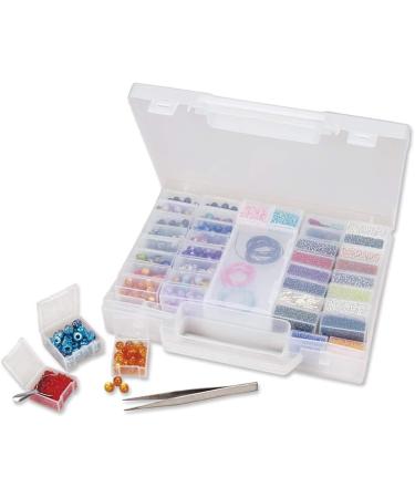 55-Piece Bead Organizer Carrying Case with Removable Compartments, Scoop, and Tweezer - Buy Online on GoSupps.com