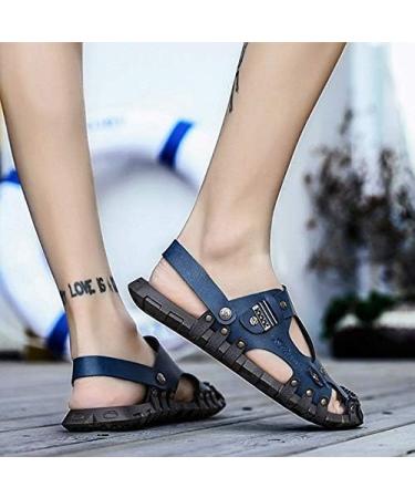 Buy Creev Summer Men's Leather Sandals Comfortable Slip-On Beach Shoes Size 7 | Premium Quality Outdoor Footwear - Buy Online on GoSupps.com