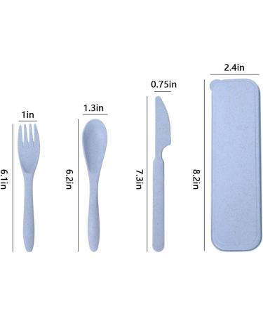 4 Sets Wheat Straw Portable Reusable Cutlery | Eco-Friendly Tableware for Travel, Picnic, Camping | Includes Spoon, Knife, Fork | Adult & Daily Use | 4 Colors - Buy Online on GoSupps.com