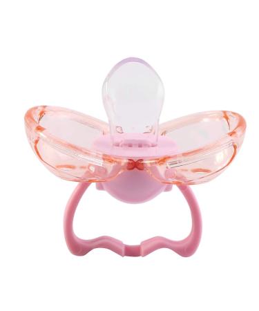 Pacifier for babies silicone thumb for newborns automatic closure with pacifier (pink flat head)