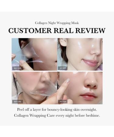 Collagen Night Wrapping Mask Overnight Collagen Wrapping Mask Collagen Overnight Wrapping Peel Off Facial Mask Elasticity & Hydration Care Reduces Sagging & Dullness Suitable For All Skin Types - Buy Online on GoSupps.com