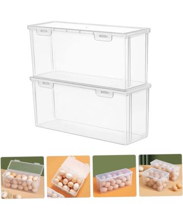 Mikinona 2pcs Box Egg Storage Box Plastic Trays for Food Refrigerator Egg Holder Fruit Vegetable re-usable - Buy Online on GoSupps.com