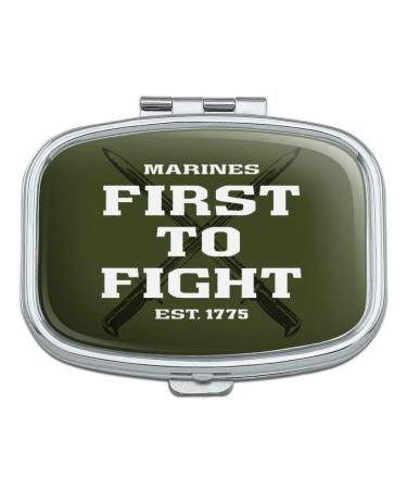 USMC First to Fight Rectangle Pill Case Trinket Gift Box