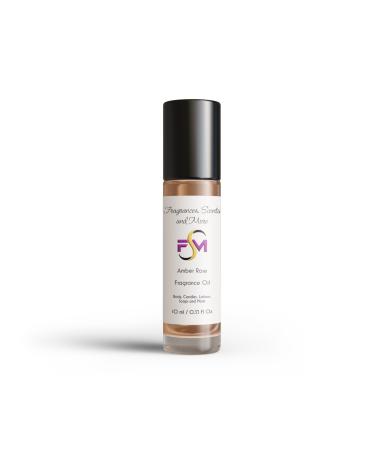 Amber Rose Fragrance Oil - 0.33 Fl Oz Glass Roll On (10ml) 0.33 Fl Oz (Pack of 1)