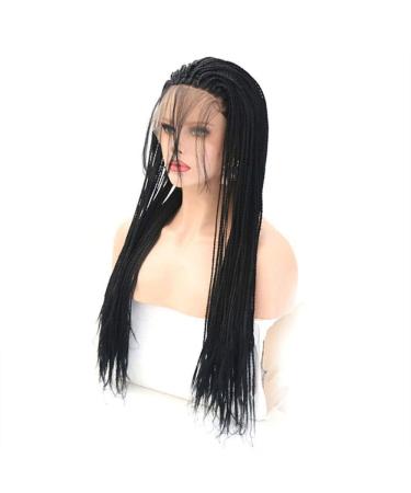 Buy BGHJUE Braided Hair Wig - Synthetic Lace Front Wig for Women | Natural Black Color | 18 Inch & 22 Inch Options - Buy Online on GoSupps.com