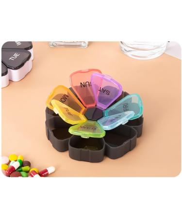 Round Portable Pill Box - Multicolor Week Planner | 7-Sided Medicine Organizer for Daily Reminders - Shop Internationally - Buy Online on GoSupps.com