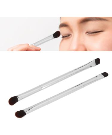Makeup Concealer Brush Portable Double Ended Eyeshadow Brush Set 2pcs Silver Ergonomic for Home Travel - Buy Online on GoSupps.com