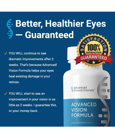 Advanced Bionutritionals Advanced Vision Formula Supplement, Healthy Vision, Eye Function Support, Eye Vitamins, Lutein, Zeaxanthin, Vitamin A, C, Zinc, Gluten Free, Dairy Free, Vegan (60 Tablets) - Buy Online on GoSupps.com