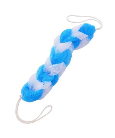 Shower Strip Durable Stretchy Braids Mesh Sponge Strip Sponge Skin Exfoliator Cleaner Bath Supplies Blue and White 1 Pcs Superior Quality and Creative Durability