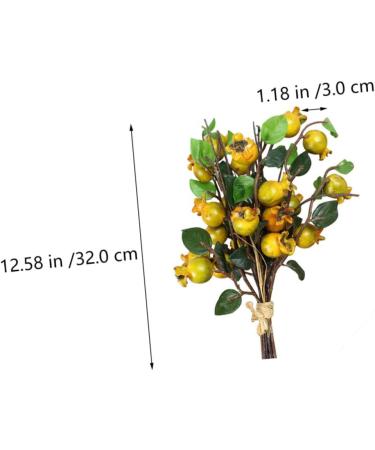Zerodeko 2pcs Simulation Pomegranate Fruit Fireplace Decor Decorative Bouquet Christmas Garland Light House Decorations for Home Red Berry Faux Branches Silk Flower Wedding Props - Buy Online on GoSupps.com
