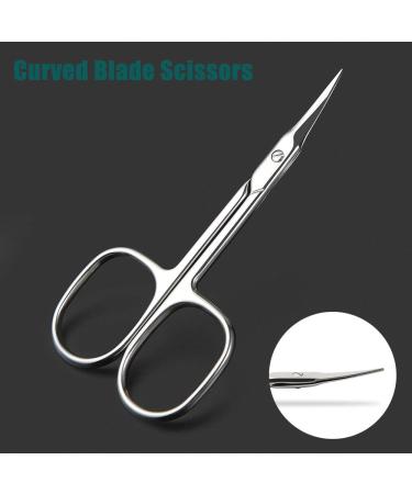 BEZOX 2pcs Scissors Set - Professional Nail, Cuticle, Eyebrow, Beard Trimming & Hair Cutting Scissors - Silver - Buy Online on GoSupps.com