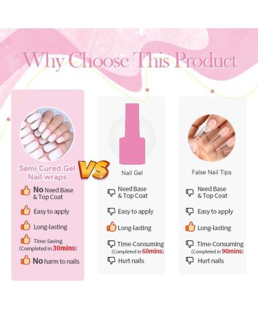 Semi Cured Gel Nails Strips 20 Stickers Nail Wraps Soft Self-Adhesive Gel Nail Stickers Salon-Quality Gel Nail Strips for Nails French Tip Manicure UV/LED Lamp Required (Glitter-87) - Buy Online on GoSupps.com