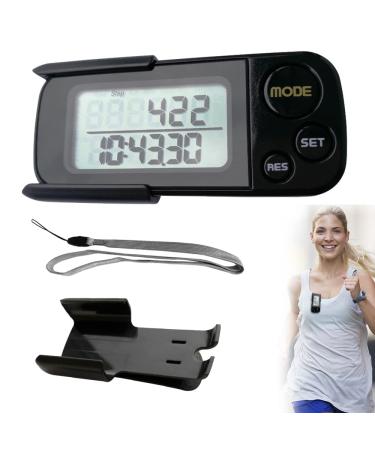 Aoreun pedometer portable digital 3D pedometer with clip pedometer without app and cell phone 30 days of memory follow steps for women and gentlemen.