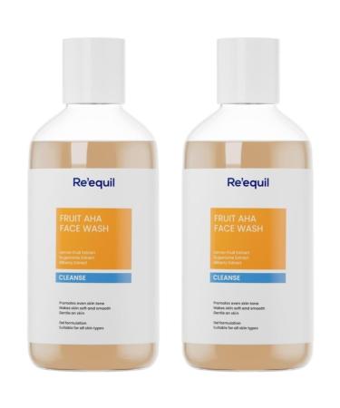 Metrey Herbotech Requil's Fruit Aha Face Wash Soap and Sulphate Free Cleanser for Even and Brighter Skin Tone All Skin Types 200 ml Pack of 2