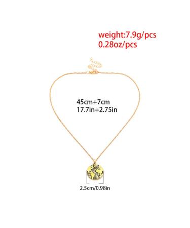 Olbye Gold Map Medallion Pendant Necklace - Minimalist Choker Jewelry for Women & Girls | International Shipping - Buy Online on GoSupps.com