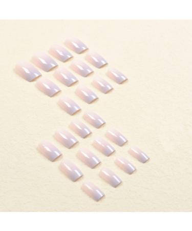 JUSTOTRY 24 pcs Medium Purple French Press on Nails - Nude Ballerina Stick on Nails for Women | Acrylic Coffin False Nails with Glue for Nail Art - Buy Online on GoSupps.com