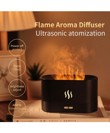 Colorful Flame Air Aroma Diffuser Humidifier | Upgraded 7 Flame Colors | Noiseless Essential Oil Diffuser for Home Office Yoga | Auto-Off Protection | 180ml (8Hours Black) - Buy Online on GoSupps.com