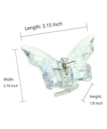 Clear Translucent Butterfly Claw Clips - Fashion Hair Accessories for Girls & Women - Buy Online on GoSupps.com