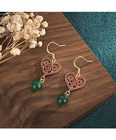 Fashion Earrings Sweetheart Earrings Ladies Classical Style Green Ball Vintage Elegant Pendant Earrings Jewelry Dainty Earrings Fashion Accessories - Buy Online on GoSupps.com