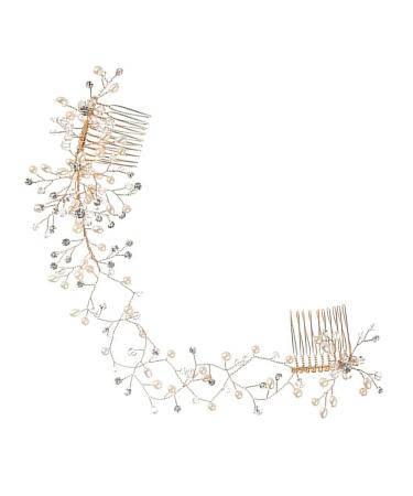 Ipetboom Crystal Double Hair Comb Wedding Hair Accessories Hair Combs for Wedding Bridal Hair Accessories Wedding Accessories Hair Comb Accessory Manual Hair Piece Alloy Bridesmaid