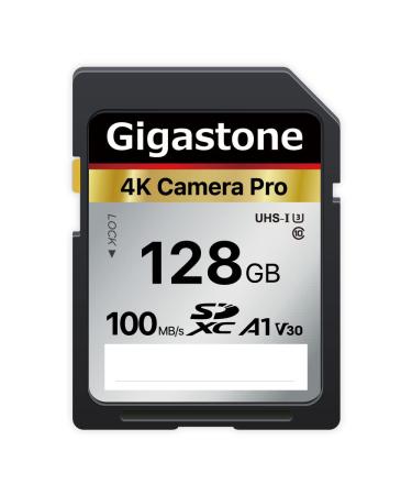 Gigastone 128GB SD Card V30 SDXC Memory Card High Speed 4K Ultra HD UHD Video Compatible with Canon Nikon Sony Pentax Kodak Olympus Panasonic Digital Camera, with 1 Mini case SD 128GB V30 1PK