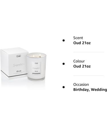 Luxury Scented Candle Gift for Women | Natural Wax Blend | 65 Hours Burn Time | Hotel Collection - Oud (21oz) by The Copenhagen Company - Buy Online on GoSupps.com