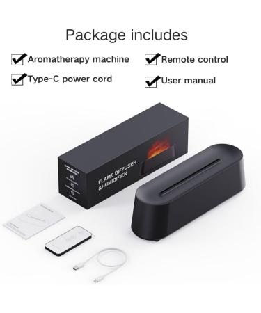 300ML Flame Diffuser Quiet 5-in-1 Premium Humidifier Upgraded 7 Flame Colors Aromatherapy Essential Oil Diffuser with Remote Control for Bedroom Office Home Yoga (Black) - Buy Online on GoSupps.com