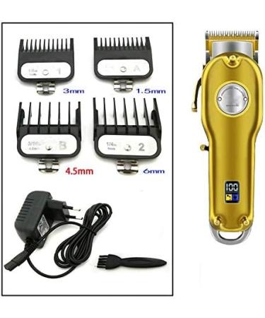 Full Metal Professional Hair Clipper - Cordless LCD Gold & Silver Electric Hairdresser Clipper for International Shipping - Buy Online on GoSupps.com