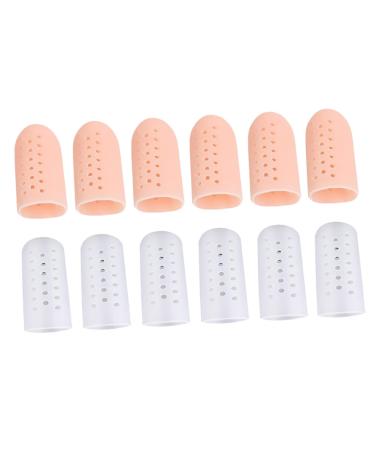 HEALEEP 6 Pairs Toe Splitter Toe Sleeves with Hole Toenail Cap Toenail Blister Caps Foot Protectors for Feet Thumb Protector High Heel Protectors Toe Protection Cases Reusable Toe Caps Pu