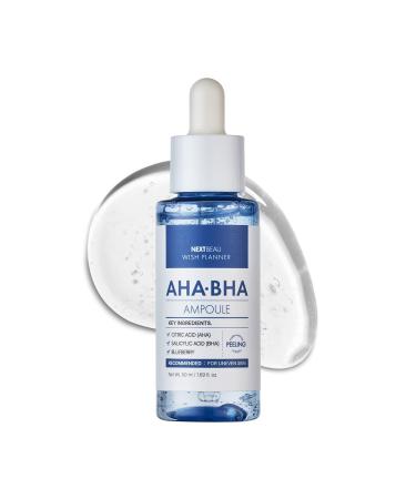 Wish Planner AHA/BHA Ampoule 1.69 fl. oz. Facial Serum with AHA/BHA Face Serum For All Skin Types Korean Skincare