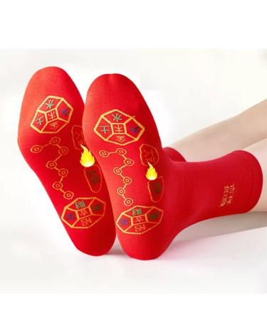 2023 New Year Women red Socks Chinese New Year Men Women Cotton Socks Good Luck Stockings Embroidered Seven Star Socks (Color : Red/4 Pairs Size : 34-39) 34-39 Red/4 Pairs