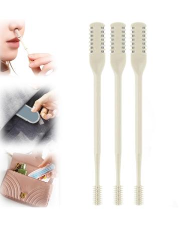 2 in 1 Nose Hair Trimmer Mini Double Sided Portable Nasal Hair Cutter Manual 360 Rotating Nose Hair Remover Tools for Men and Women /1632 Beige