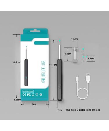 Wireless Ear Wax Removal Tool with LED Lights & 1080P HD Camera - Compatible with iPhone, iPad, Android - Black - Buy Online on GoSupps.com