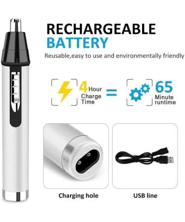 Nose and Ear Hair Trimmer - USB Rechargeable Lighted Groomer for Home & Travel | Electric Eyebrow Trimmer with Charger - Buy Online on GoSupps.com