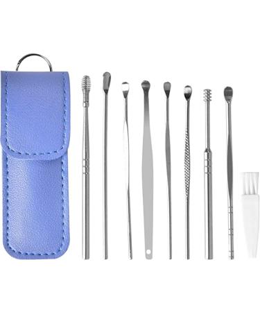 9 Pcs Ear Pick Earwax Removal Kit Ear Cleaning Tool Set for Adults Ear Curette Ear Wax Remover Tool with Cleaning Brush and Storage Bag