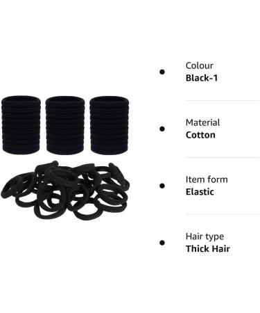 ILamourCar 50 Seamless Cotton Hair Elastics for Girls, Babies, and Women - Black - Buy Online on GoSupps.com