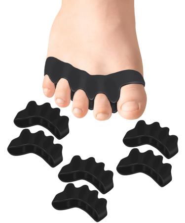 Golbylicc Gel Toe Spacers for Correct Toes Alignment  3 Pairs Soft Toe Separators Bunion Corrector for Feet Children Foot Pain Relief  Toe Straightener for Plantar Fasciitis (Small-black)