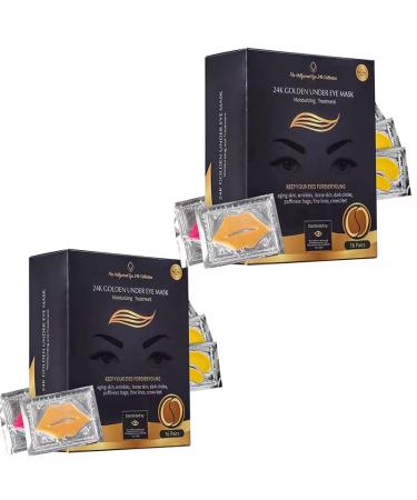 Bisou Bisou Bisou 32 Pairs 24K Gold Under Eye Patches with 4 pieces of Lip Mask | Anti-Aging Eye Mask | Under Eye Mask Dark Circles and Puffiness | Wrinkles Patches with Hydrogel | Collagen Eye Pad - Buy Online on GoSupps.com
