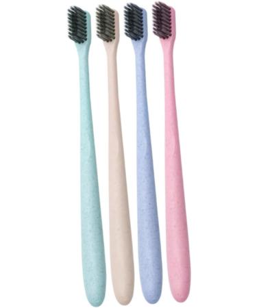 Wheat Straw Toothbrush Set - Eco-Friendly 4pcs Bristles for Healthy Oral Care | Sustainable Hygiene Products - Buy Online on GoSupps.com